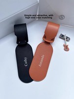 Étiquette de bagage en cuir entrelacé de haute qualité avec porte-identifiant, personnalisable avec logo et nom, pour valise et bagage
