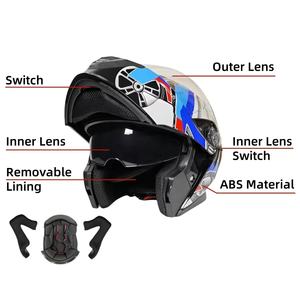 Cascos Modulares de ABS Unisex Más Populares para Motociclismo Casco Abatible Antichoque para Adultos Fábrica de Motocicletas Personalizadas - Product Image 3