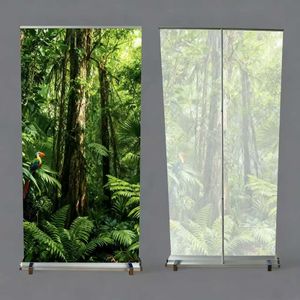 高级防震底座可伸缩横幅架 - 100x200 厘米 铝制 银色/黑色 用于促销 |   样品，尺寸定制 - Product Image 6