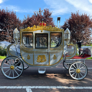Voiture de parade royale électrique de luxe ZOWN, blanche et or, pour mariage, design classique artisanal - Product Image 3