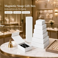 Caja de Regalo Magnética Biodegradable Personalizada con Tapa a Presión, Impresión a Cuatro Colores, Revestimiento de Cartón con Relieve, para Aretes y Collares