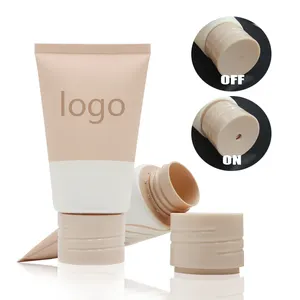 Tubes en plastique vides en plastique Tube de compression pour lotion et crème Emballage pour tube cosmétique avec capuchon rabattable pour emballage de soins de la peau