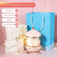 Boîte à musique ciel étoilé, lampe d'ambiance créative, cadeau d'anniversaire pour enfants, veilleuse pour filles, commande par bouton