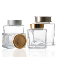 Pot de conservation en verre de miel carré haut de gamme, épaissi, scellé, en borosilicate de haute qualité, avec compartiments séparés pour les bouteilles