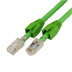 Conector de cable gordo Cat6A Cat7 RJ45, blindaje con cola