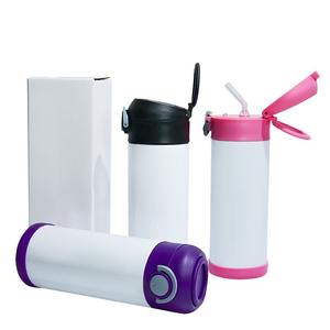 Agh China Usa <span class=keywords><strong>Ca</strong></span> 16Oz 470Ml Roestvrij Staal Geïsoleerde Witte Blanks Kinderen Sublimatie Waterfles Met Stuiterend Deksel En Stro - Product Image 3