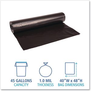 Bolsas de Basura para el Hogar Boardwalk 527 Negras de 1mil de Baja Densidad, Tipo Repro, 40x48, 40-45 gal, 25/Rollo, 4 Rollos/CT - Product Image 4