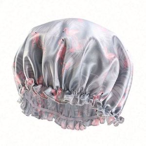 Gorro de Dormir Elástico Ajustable para Adultos, Estilo Satinado, Unisex, con Diseño Floral - Product Image 4