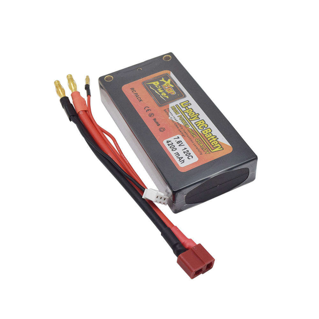 GEB Hard Case Battery 120C Discharging Rate 2S 7.4V 4200mAh 120C RC LiPo Rechargeable Battery for RC Car