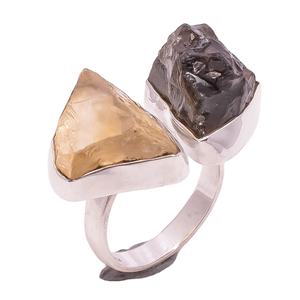 แหวนพลอยสโมคกี้สีเหลืองมะนาวงานแฮนด์เมด925เงินสเตอลิงคลาสสิกเครื่องประดับขายส่งจำนวนมากสำหรับงานแต่งงานวันครบรอบงานหมั้นหมาย - Product Image 1