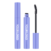 Logo personnalisé 360 °   Mascara recourbant longue tenue, effet liftant, anti-bavures, tube violet clair, séchage rapide, maquillage des yeux, marque privée