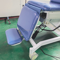 Chaise de dialyse réglable de luxe électrique mobile de chaise de don de sang d'hôpital avec le poteau IV pour le patient