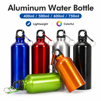 Bouteille d'eau de sport en aluminium pour le voyage en plein air Bouteille d'eau d'exercice de qualité alimentaire avec mousqueton