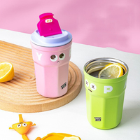 Gobelet de voyage personnalisé avec sangle de transport, bouteille d'eau isotherme en acier inoxydable avec couvercle anti-fuite pour enfant et étudiant