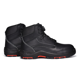 Bottes de sécurité en cuir noir DSF53, imperméables, pour le travail et la randonnée, avec fermeture à verrouillage, coopération OEM ODM. - Product Image 5