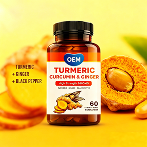 OEM ODM Turmeric Curcumin 2600mg Complex Tablets 60 Count with Ginger Black Pepper Veggie Tablet Food Supplement - Product Image 4
