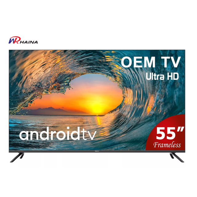HAINA Tv Wholesale Oem Smart 55 Inch Television 4k Led Tv Android System google WebOS Tv with Wifi