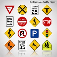 Panneaux de signalisation routière en aluminium réfléchissant, panneaux de sécurité routière, panneaux d'avertissement et de réglementation, panneaux de guidage, taille personnalisée, fabricant OEM