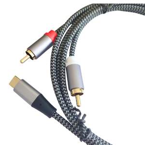 Câbles adaptateurs audio auxiliaires USB C numériques vers 2 <span class=keywords><strong>RCA</strong></span> mâle vers mâle de 1,5 m pour microphone, haut-parleur, accès multimédia - Product Image 2
