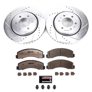Pastillas de Freno de Cerámica de Carbono Powerstop K3167, Disco de Freno Ranurado y Perforado, Kit de Frenos para Automóvil, <span class=keywords><strong>Camioneta</strong></span>, SUV, para FORD F-150 Pickup - Product Image 2