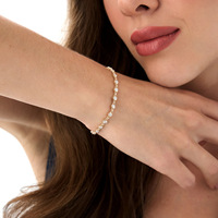 Pulsera de Oro Laminado de 14k con Moissanita VVS GRA Certificada, Corte Brillante, Engaste en Bisel, Cierre Entrelazado, Unisex, de Moda, Venta al por Mayor