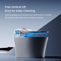 Toilet pintar dengan pewangi siram otomatis dan pengendali jarak jauh drainase perangkap P kursi hangat dan tutup naik vertikal harga bagus