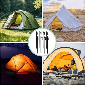 เชือกเต็นท์กลางแจ้งสตาร์รี่สกาย 4 ม. 4 มม. โพลีเอสเตอร์ หัวเข็มขัดปรับได้ ชุดสมอบกสามเหลี่ยม 13 ชิ้น สีเขียวทหาร สีเขียวเรืองแสง - Product Image 2