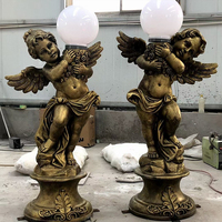 Maßgefertigte Fiberglas-Engelsstatue Lampe Große FRP Klassische Griechische Göttin Skulptur für Gartendekoration