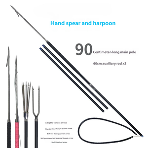 Vente en gros de lance de pêche à main en alliage d'aluminium de 2,1 m avec bande de caoutchouc antidérapante, 3 sections, tête à fourches, outil de pêche, lance de chasse - Product Image 2