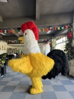 Costume de mascotte de poulet en peluche gonflable de dessin animé drôle Costume d'animal mobile personnalisé pour la mascotte publicitaire de Cosplay de fête d'enfants