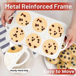 MUYULINS Molde Gigante de Silicona para Pastel y Muffins, Beige, 6 Tazas, Antiadherente, Libre de BPA, con Marco Metálico Reforzado, Certificado LFGB - Product Image 5
