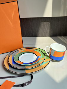 Ensemble de 4 assiettes à dîner en porcelaine, design moderne et luxueux, écologique, à prix bas - Product Image 6
