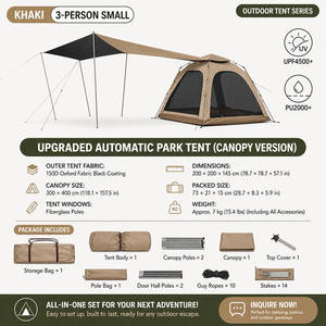 Carpa Automática con Estructura Híbrida de Aluminio y Fibra de Vidrio, Resistente al Viento, para Campamentos Familiares y Eventos, para 3-4 Personas, Certificada ISO9001 - Product Image 2