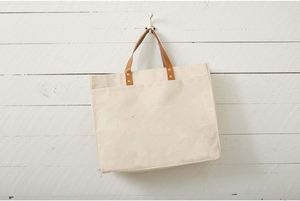 Custom Bridal Gift Party Reusable Women's Outer Pocket Leather Handle <b>Large</b> Canvas Tote Bag Luxury - Product Image 3