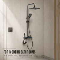 Ensemble de douche à affichage numérique unique, finition bronze