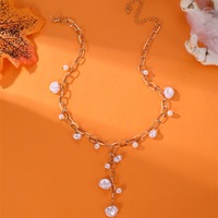 Mode Alien Perle Gland Collier Polyvalent En Gros Personnalisé Plaque Ronde Pendentif Multi Couche Portant Collier