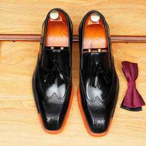 Zapatos Derby de Lujo Grabados, Hechos de Cuero Genuino de Alta Calidad, Duraderos, con Diseño Brogue, Aptos para Vestimenta Formal de Negocios - Product Image 5