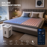 Surmatelas rafraîchissant à circulation d'eau pour lit, système de refroidissement pour les sueurs nocturnes et un meilleur sommeil avec 8 options de réglage du sommeil
