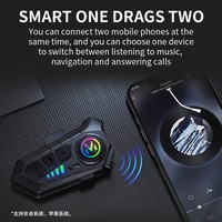 QYH Y10 LED Helm BT Earphone Tahan Air IPX-6 Fitur Cerdas AI Penundaan Nirkabel Rendah Pengurangan Kebisingan Cerdas Dual Phone