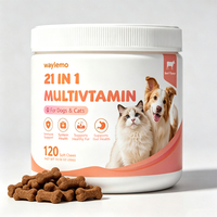Waylemo 21 in 1 Multivitamin untuk Anjing dan Kucing Suplemen Vitamin Hewan Peliharaan Suplemen dan Vitamin Anjing Rasa Daging Sapi 120 Soft Chews