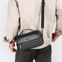 Tas Selempang Pria Multifungsi Kulit PU Berkualitas Tinggi Desain Fashionable, Tas Bisnis, Dompet