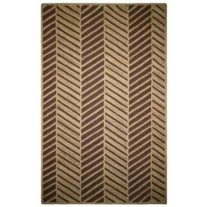 Jute Braided Rug Eco Friendly Non Slip Flat Pile Rectangle Indoor Flooring Gold Brown Geometric Design Durable - Product Image 1
