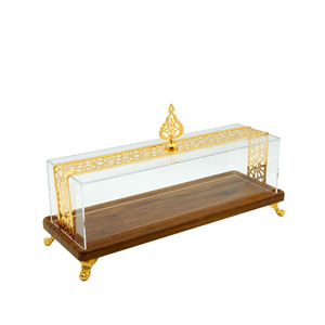 Arabic thư pháp Hộp Dấu vàng hình chữ nhật khay gỗ ramadan Acrylic Hộp với nắp Arabic thư pháp hiển thị - Product Image 3
