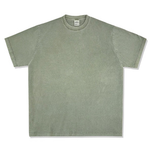 Hip Hop lavé à l'acide coupe ample t-shirts unisexe impression personnalisée blanc Vintage noir coton t-shirt 260GSM surdimensionné t-shirt hommes - Product Image 5
