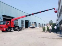 HAOY Vente chaude Mini grue à flèche télescopique montée sur camion, grue hydraulique à bras télescopique, capacité de levage de 3 à 16 tonnes