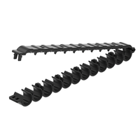 Lot de 10 organiseurs de câbles en PP ignifuge à 12 ports, 6 mm, pour câbles réseau Ethernet Cat6, clips de gestion de câbles, noir