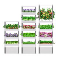 Système hydroponique intelligent IoT contrôlé par application, éclairage LED, agriculture verticale intérieure, hydroponie modulaire personnalisable à 5 niveaux