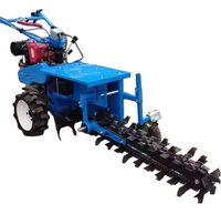 Trancheuse diesel automotrice de 20 cm de largeur et 70 cm de profondeur avec poignée, pour la pose de canalisations et de câbles, certifiée CE EPA