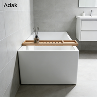 Baignoire autoportante rectangulaire en acrylique Adak WB-8008 avec drain, design écologique portable pour intérieur, garantie 5 ans, nettoyage facile