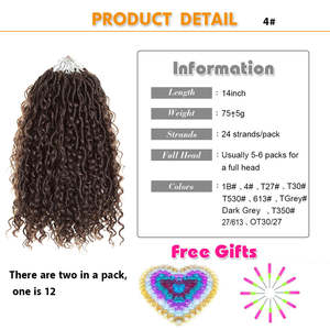 14 pouces Déesse Locs Crochet Tressage Cheveux Rivière Faux Locs Extension de Cheveux Bouclés Cheveux Synthétiques Passion Twist Tresses Pré Bouclé - Product Image 3
